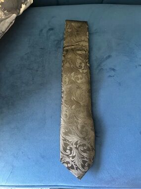 Black Paisley Pattern Men's Tie